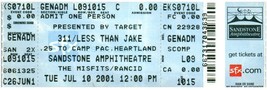 311 Less Than Jake Ticket Stumpf Juli 10 2001 Bonner Federn Kansas Vtg - $39.58