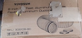 VIVOSUN 8&#39;&#39; inch  x 25 Feet black Flexible Aluminum Ducting Dry Hose with clamps - £15.82 GBP