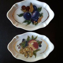 Vintage Set of 2 Limoges fruit designed pin dish or ring dish - $11.75