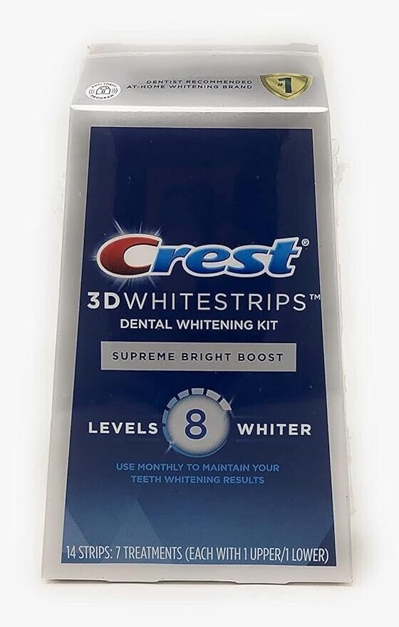 Crest 3D Whitestrips Supreme Bright Boost Whitening Strips 14 Strips Exp25 Seale - £13.93 GBP