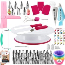 200Pcs Cake Decorating Supplies Kit For Beginners -1 With 48 Numbered Piping &amp;7  - £41.68 GBP