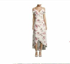 NWT Floral Print Ruffle Faux Wrap Dress Sz S/M - £28.28 GBP