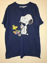 The Peanuts Store T-Shirt Men&#39;s 2XL Blue Graphic Print Snoopy &amp; Woodstoc... - $17.81