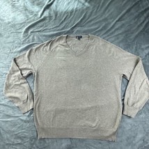 J Crew Men’s Cotton Cashmere V-Neck Pullover Sweater Brown Large - $522.96 MXN