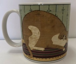 Warren Kimble Cat Collection Sakura Orange Fat Cat Coffee Mug Cup - £11.86 GBP