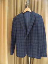 Ermenegildo Zegna Sport Coat Cashmere Blend Navy Large Check 50 R mint - £255.50 GBP