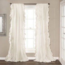Lush Decor Cream Reyna Ruffled Two Window Panels Curtains 54 By 84&quot;  (pair) - £21.48 GBP