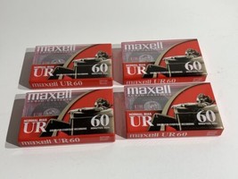 Lot Of 4 Maxwell Blank Tapes Normal Bias UR 60 Minute Tapes Factory Sealed - £11.22 GBP