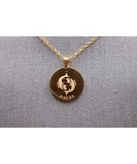 NIB FaithHeart Horoscope Pisces Gold Pendant Stainless Steel 10&quot; + Extender - $412.69 MXN