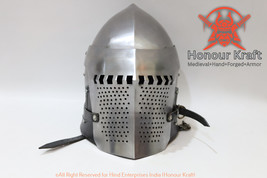 Steel Helmet Armour Medieval Bascinet Spolitto face bihurt combat helmet... - £232.67 GBP