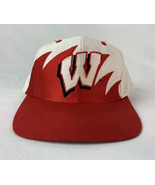 Vintage Wisconsin Badgers Sharktooth Logo 7 Snapback Cap NCAA Splash 90s - £95.79 GBP