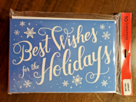 HOLIDAY Greeting Card 10 Pack Friends Family Christmas HALLMARK Snowflakes - £3.12 GBP