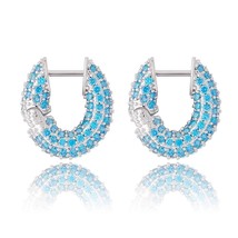 TOPGRILLZ Minimalist Earrings Ice Cube Zirconia Earrings Hip Hop Fashion Jewelry - £29.16 GBP