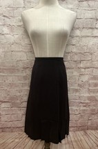 Grace Elements Skirt Women 8 Black Pleated Peplum Hem Knee Length NEW CLASSIC - £22.50 GBP