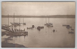 RPPC Boating Lessons Children Rowing Miniature Sailboats in Waters Postcard H27 - £23.94 GBP