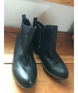 Gently Used Lucky Brand Womens Black Leather Shortie Ankle Boot w Zipper... - £15.01 GBP