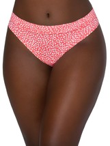 Secret Treasures Women&#39;s Wideband High Cut Thong Panties 2X/3X Coral Red Spot - £8.55 GBP