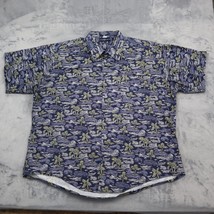 Ron Chereskin Shirt Mens XL Blue Hawaiian Tropical Palm Short Sleeve - £19.59 GBP