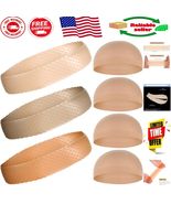 Secure &amp; Sweatproof Nylon Wig Caps with Transparent Silicone Bands - 6 P... - $280.49 MXN