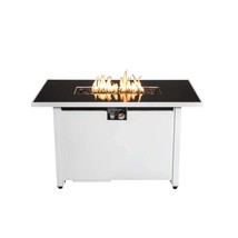 43&quot; White Modern Outdoor Metal Fire Pit Table Adjustable Flame Control - $7,095.25 MXN