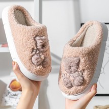 Winter Warm Slippers Women Men Thick Soled Non-slip Plush Cotton Shoes Memory Fo - £21.45 GBP