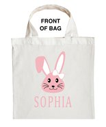 Bunny Trick or Treat Bag, Personalized Bunny Halloween Bag, Custom Bunny... - £9.73 GBP+