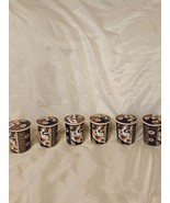 Set of 6 Arita Imara Fan Handless 6 oz Porcelain Lidded Tea Cups - $979.20 MXN
