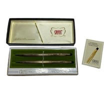 Vintage CROSS 1/20 12K Gold Filled Pen &amp; Pencil Set &amp; Box &amp; Manual w/Logo - £19.13 GBP