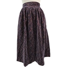 VTG 90s Emily Just Emily Velvet Skirt - Paisley Floral A-Line with Pocke... - $47.52