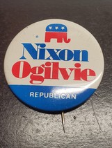 Nixon Ogilvie Republican campaign pin - Richard Nixon Nathan Ogilvie IL GOV - £5.96 GBP