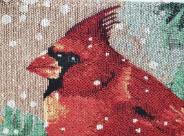 Set Of 4 Tapestry Placemats,13x19&quot;,CHRISTMAS,SITTING Cardinal Bird,Holiday Style - £14.79 GBP