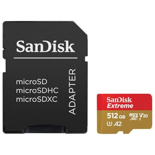 SanDisk Extreme 512GB UHS-I U3 microSDXC Memory Card with SD Adapter - $86.12