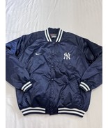 Nike Team New York Yankees Clubhouse Satin Bomber Jacket Mens XXL Full Snap - £65.71 GBP