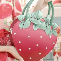 Strawberry 3D Bowknot Lolita Shoulder Bag | Women Pearl Clutch Handbag #... - £93.08 GBP
