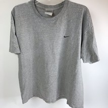 Vintage Tee Nike Swoosh Embroidered logo T Shirt Mens L Gray - $23.71