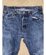 Vintage Levis 501xx Button Fly Dark Wash Faded Blue Jeans Size W33 L32 - $856.00 MXN