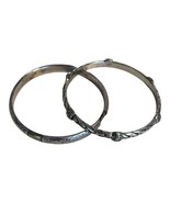 BRIGHTON Signed Silver Toned Braided Heart &amp; Venezia Bangle Bracelets Pa... - $550.18 MXN