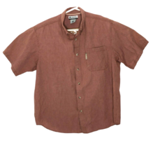 Columbia Button Down Shirt Mens XL Rust Dark Orange Checks Short Sleeves... - £18.70 GBP