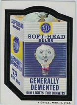 Soft Head Bulbs 1974 Wacky Packages 6th series Spoof of Soft White Light... - $9.99