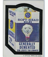 Soft Head Bulbs 1974 Wacky Packages 6th series Spoof of Soft White Light... - $9.99