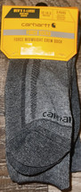 Carhartt Force ~ Mens 3-Pair Midweight Crew Socks Polyester Blend Charcoal ~ XL - £19.37 GBP