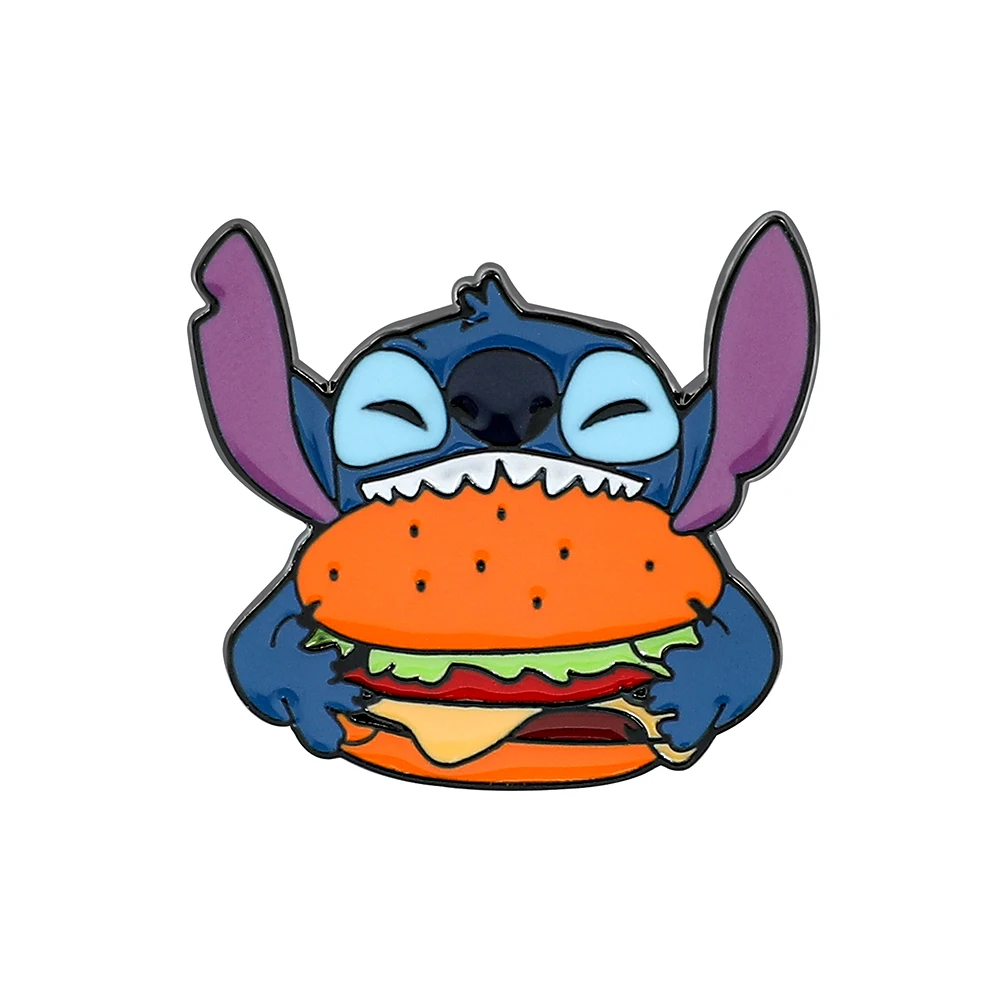 Disney Stitch Brooch Cute Cartoon Anime Lilo Stitch Angel Lapel Pin -Ena... - $3.98