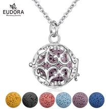 14mm Aromatherapy Perfume Essential Oils Diffuser Necklace Hollow out Ro... - £18.97 GBP