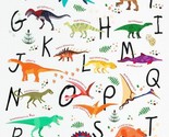 24&quot; X 44&quot; Panel Kids Dinosaurs Ancient Prehistoric Alphabet Fabric Panel... - $9.30