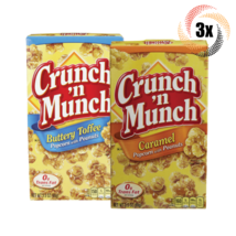 3x Boxes Crunch &#39;N Munch Variety Flavor Popcorn With Peanuts 3.5oz Mix &amp;... - £11.14 GBP