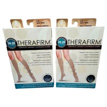 Therafirm Compression Socks Hosiery Size L Black Knee 20-30 mmHg Lot 2 Paks New - £41.36 GBP