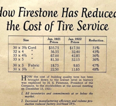 1922 Firestone Tires Services XL Advertisement Automobilia Ephemera 14 x... - £15.46 GBP