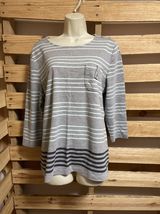 Karen Scott Sport Long Sleeve Striped Sweater Woman's Size XL KG JD - $19.80