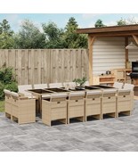  Patio Dining Set Set of 14 Beige and Black - $36,859.08 MXN