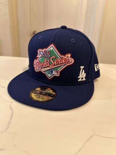 New Era L.A Dodgers 59Fifty Fitted Hat MLB Cooperstown 1988 World Series 7 1/8 - £30.50 GBP
